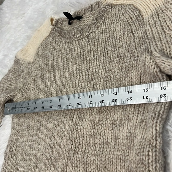 J Crew crew neck sweater 2 tone brown and cream womens size xs - Picture 5 of 7